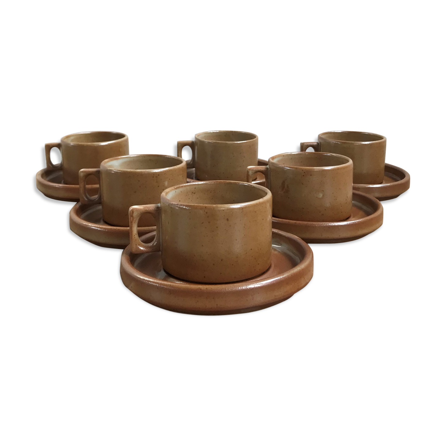 Six coffee cups in Brenne sandstone, 1970s