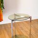 Sellette tripode en chrome et verre fumé, double étages, Design, 1970