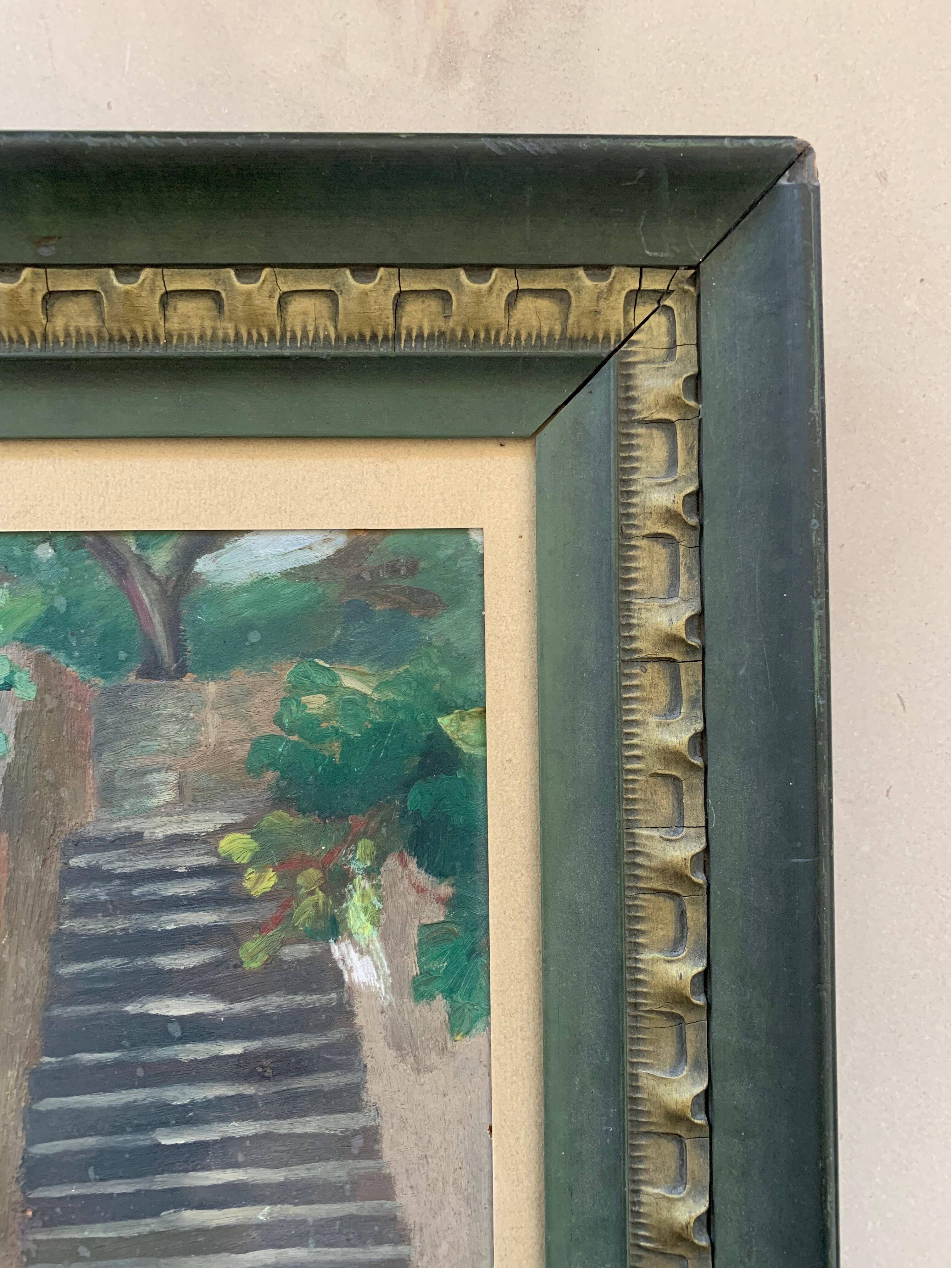 Tableau ancien, huile sur carton