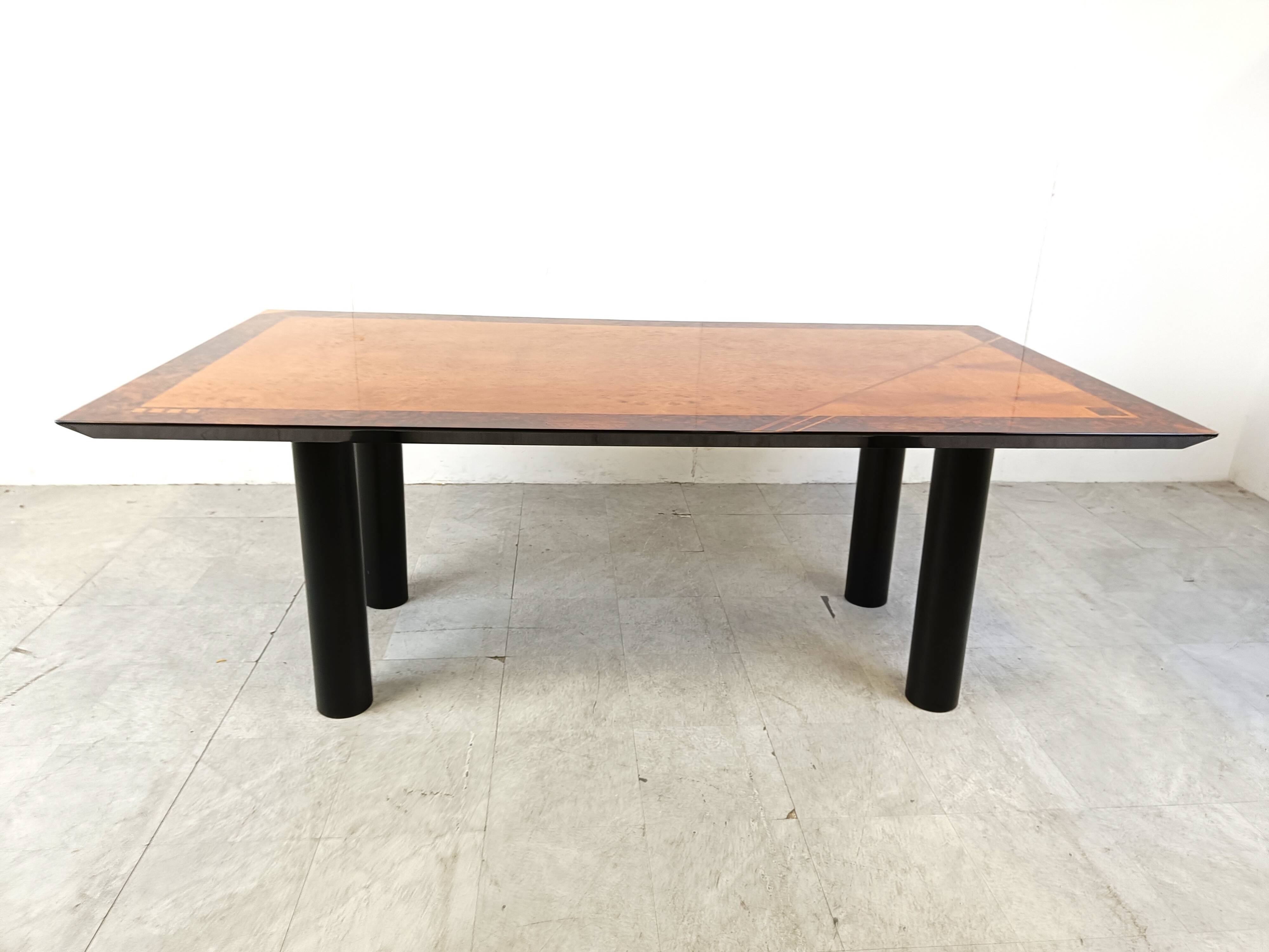 Oscar Dell Arredamento Italian Modern Burl Maple Dining Table by Miniforms