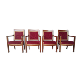Suite de 4 fauteuils Directoire en acajou