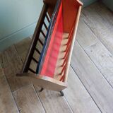 Wooden magazine holder feet compass vintage Scandinavian design