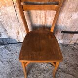 Old vintage baumann light wood bistro chair #a566