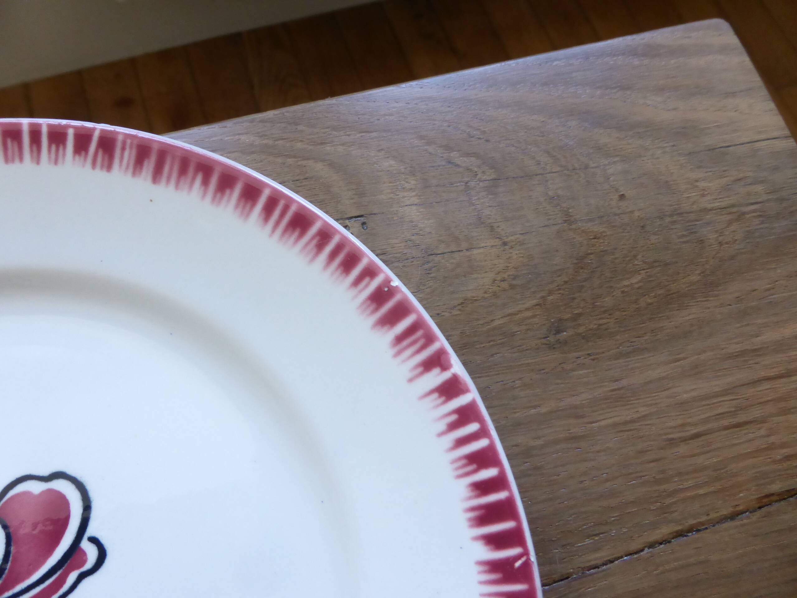 6 vintage flat plates from Badonviller 200825