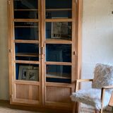 Oak university glass bookcase 1950