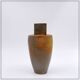 Vintage brown ceramic vase stamped "PV"