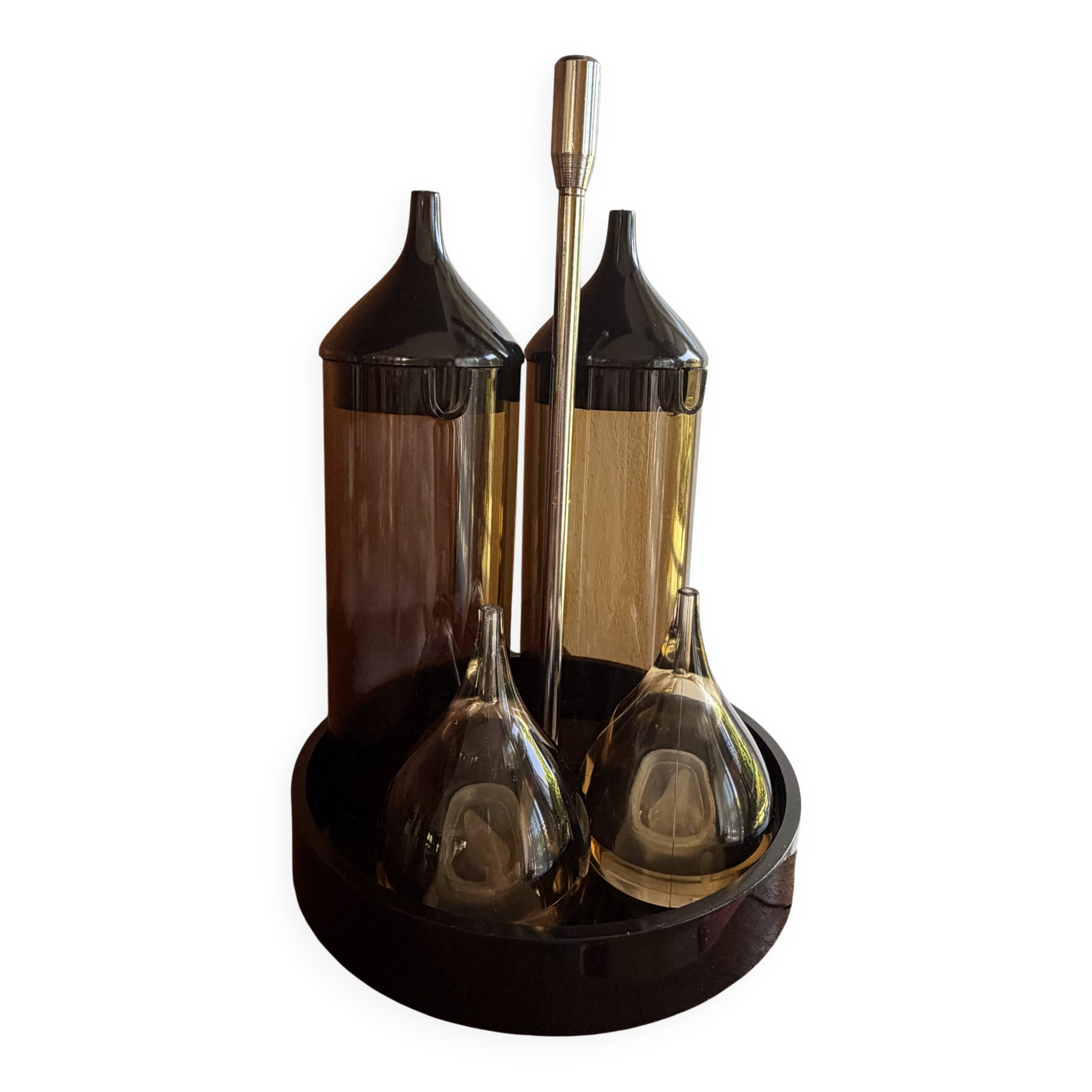 Guzzini, Service à condiments, Luigi Massoni, space age, 70s
