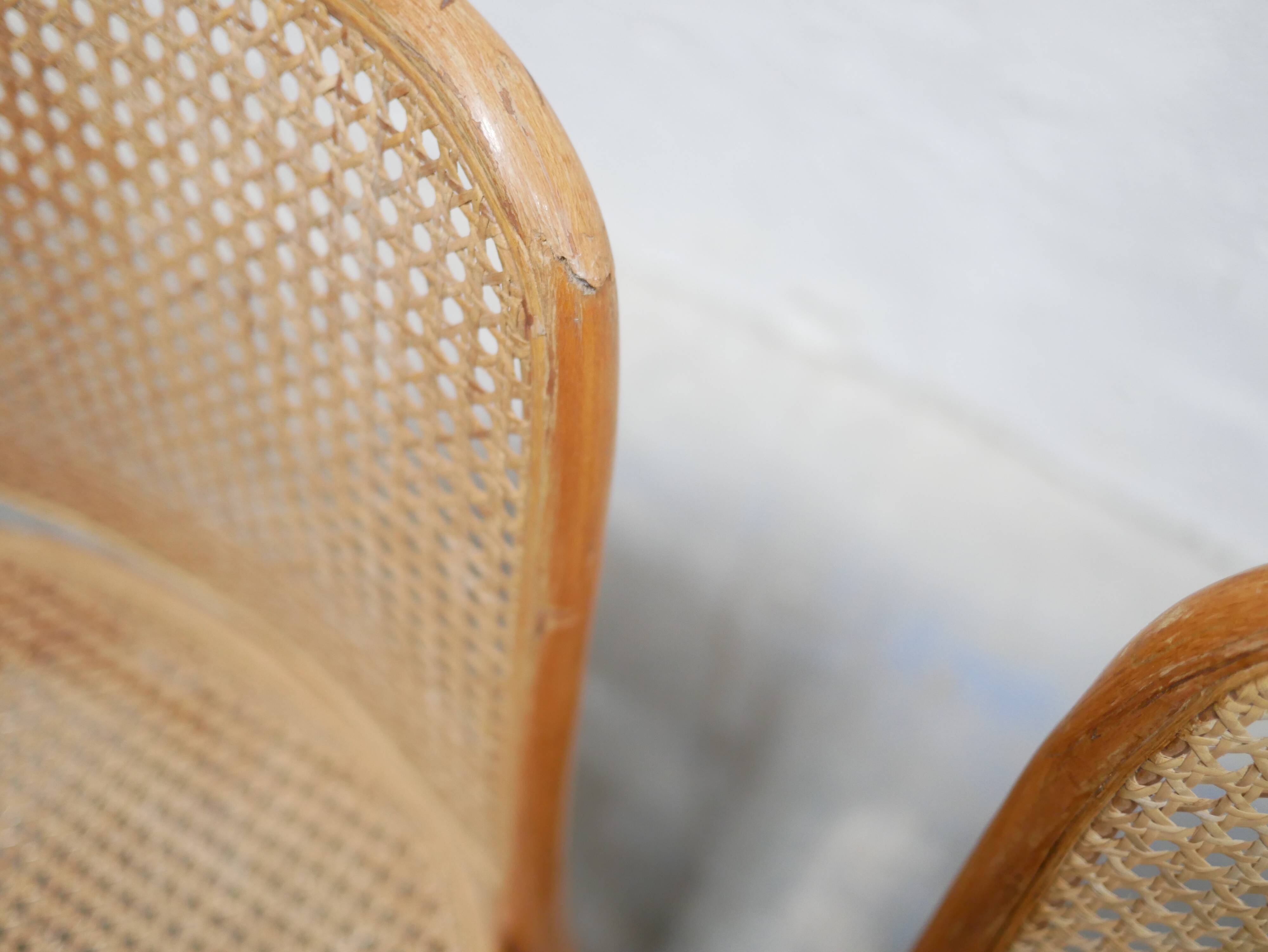 Chaise cannée vintage par J. Hoffmann, éditions Thonet