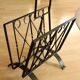 Handmade wrought iron magazine rack - vintage