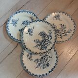 4 flat plates "thistles" from gien