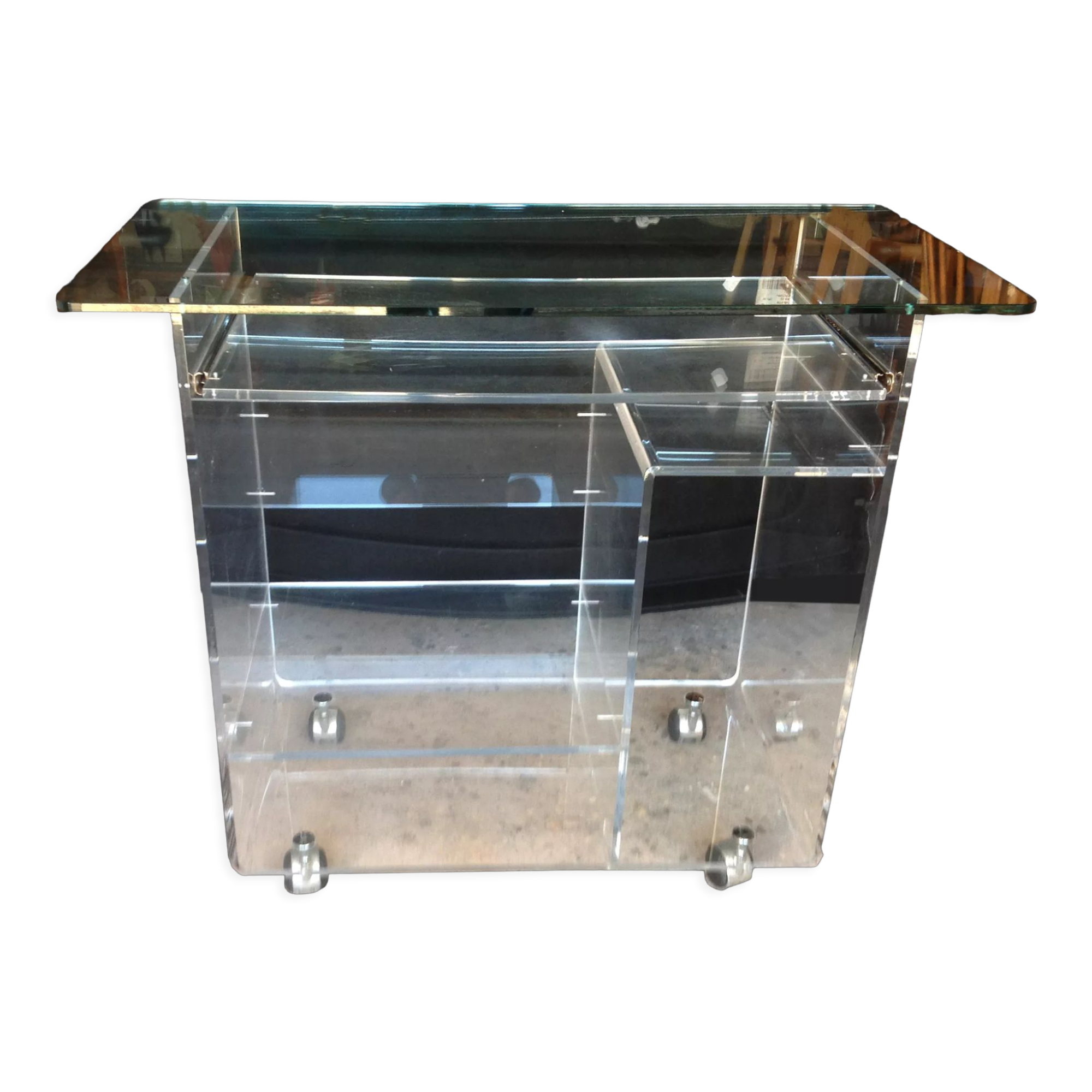 David Lange vintage plexiglass table