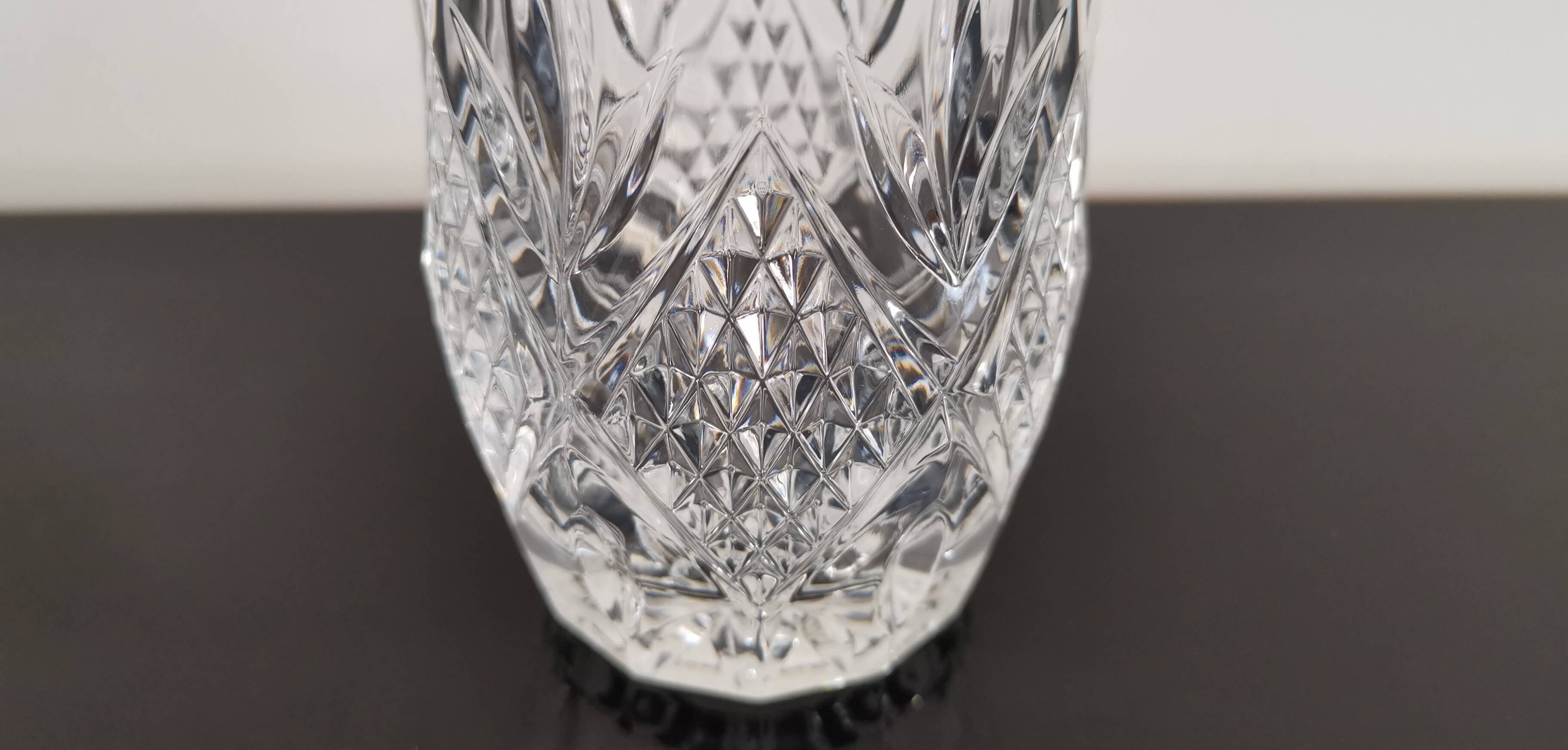 Lorraine cast crystal cylindrical vase with flared neck