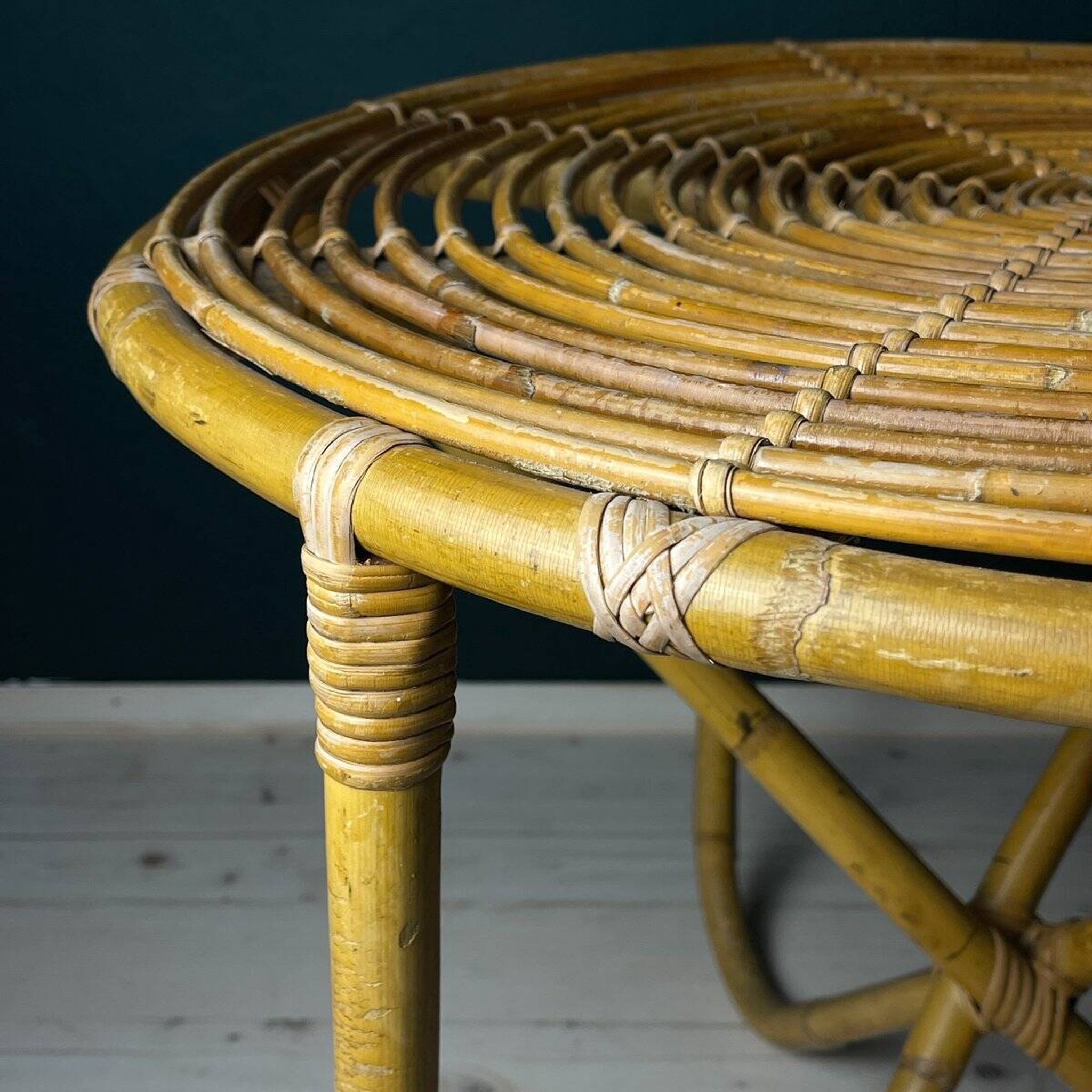 Vintage bamboo coffee table, Italy, 1960s