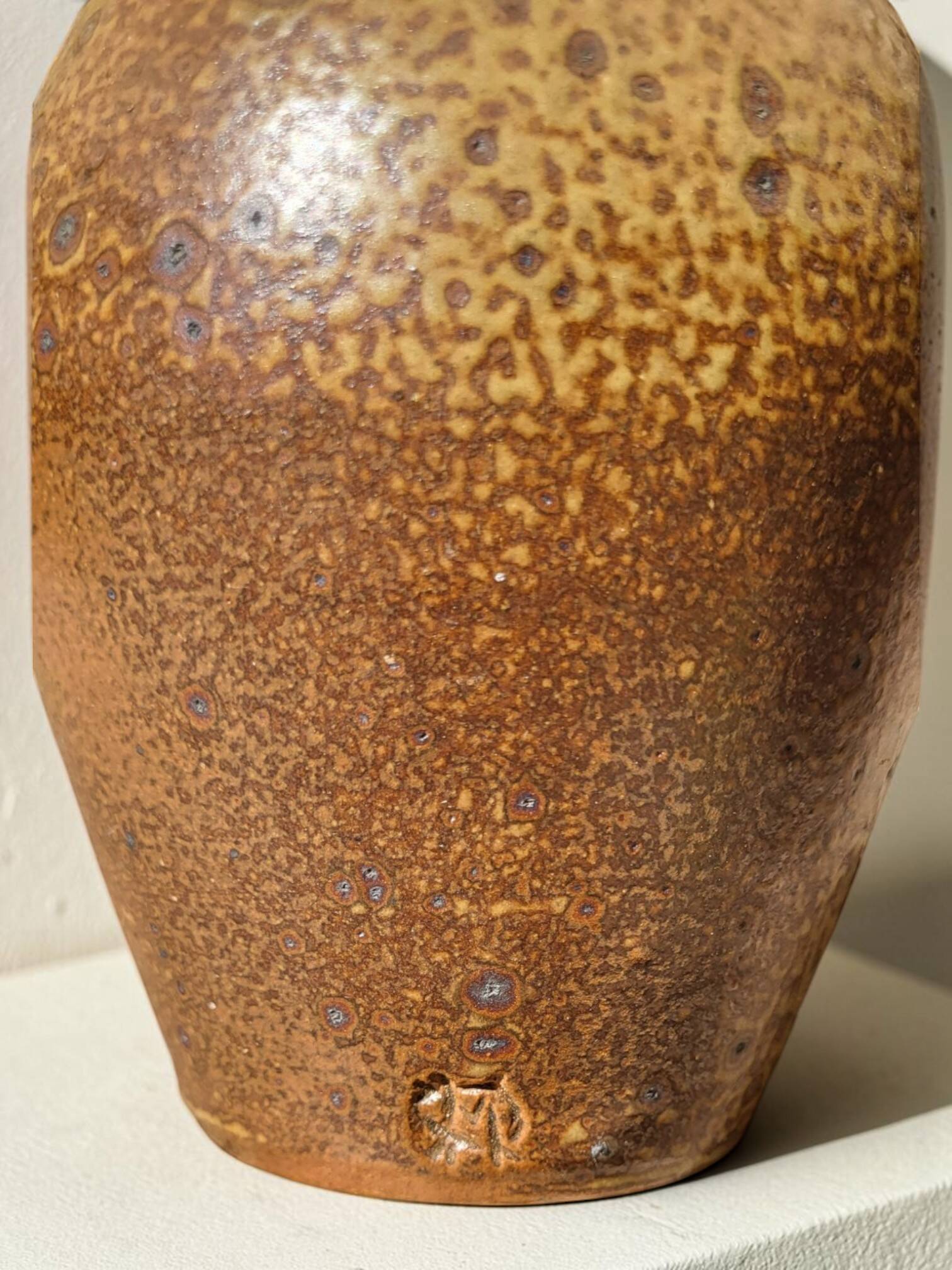 Vase en grès pyrité Michel Dumont / Puisaye