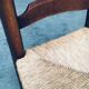 Rustic Ladder Back Oak and Rush Dining Chairs, 1960s, Set of 4