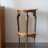 Louis XV style console in copper and pink marble 70s