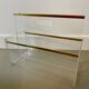 80s Plexiglas and brass magazine rack