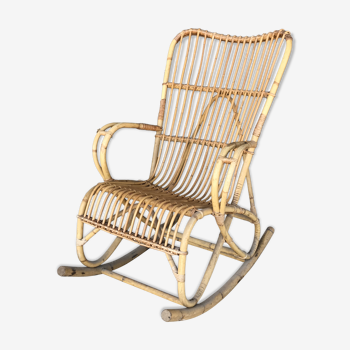 Rocking-chair en rotin