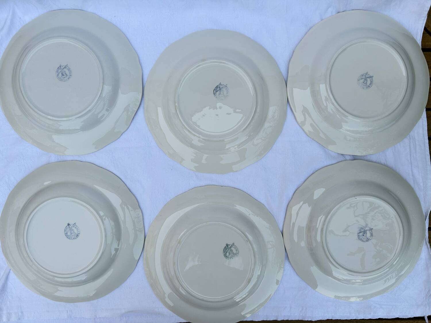Set of 6 deep plates Moulins des Loups et Orchies
