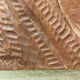 Modernist bas-relief, Virgin and Child, carved wood, signed