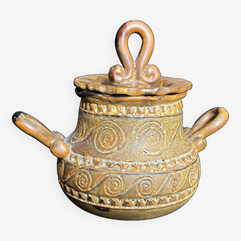 Vallauris, vintage terracotta pot signed Bessone 20th century