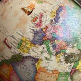 World map, luminous globe