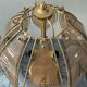 Lampe Lotus en laiton et verre des années 70