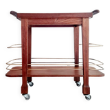 Art Deco wooden and brass serving trolley - small model