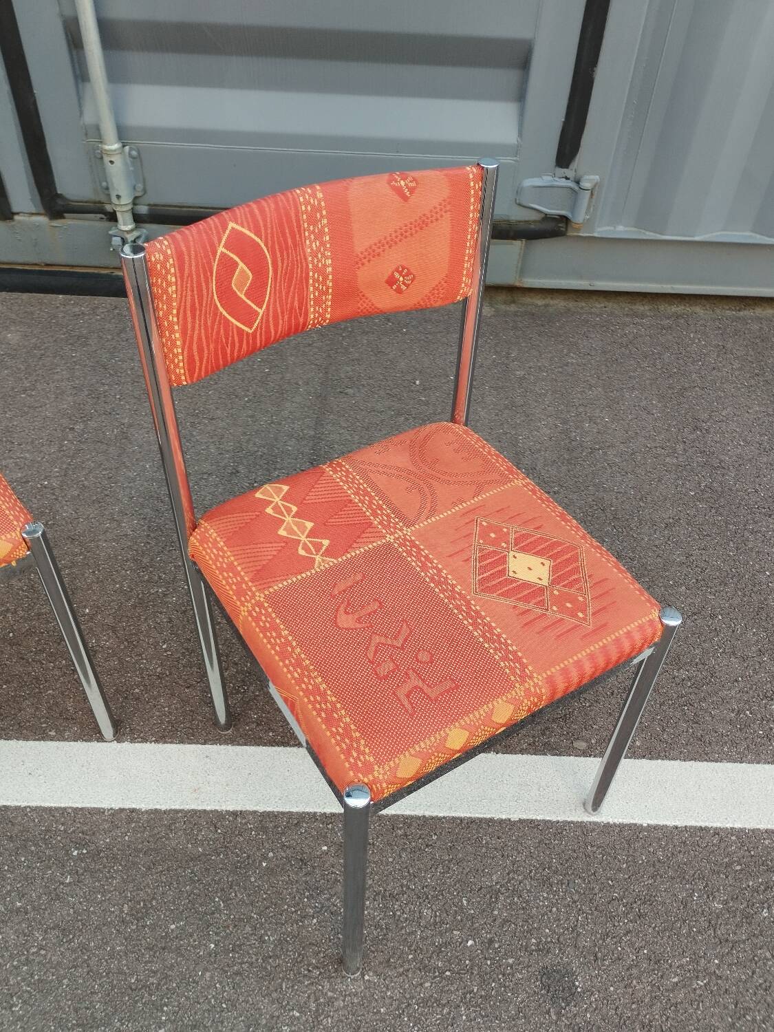 Set of 4 vintage chrome antique chairs