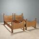 Pair of vintage single beds in the style of L. Caccia Dominioni, 1960s.