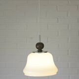 1 of 2 vintage white glass pendant light MCM hanging lamp Yugoslavia 1970's