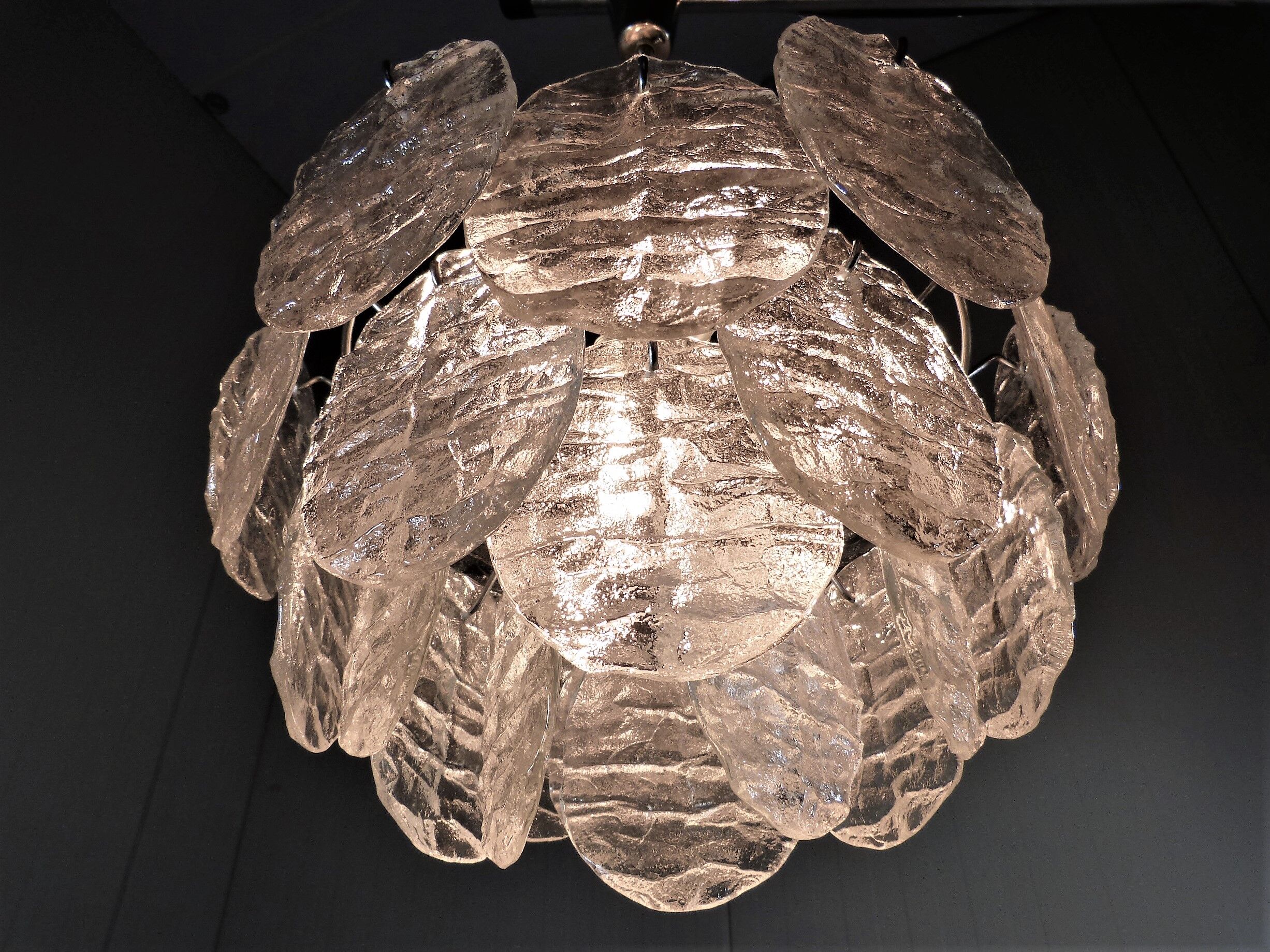 Kalmar candlestick with ice glass discs 1960's