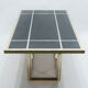 Chrome dining table and brass black glass Romeo Rega 1970