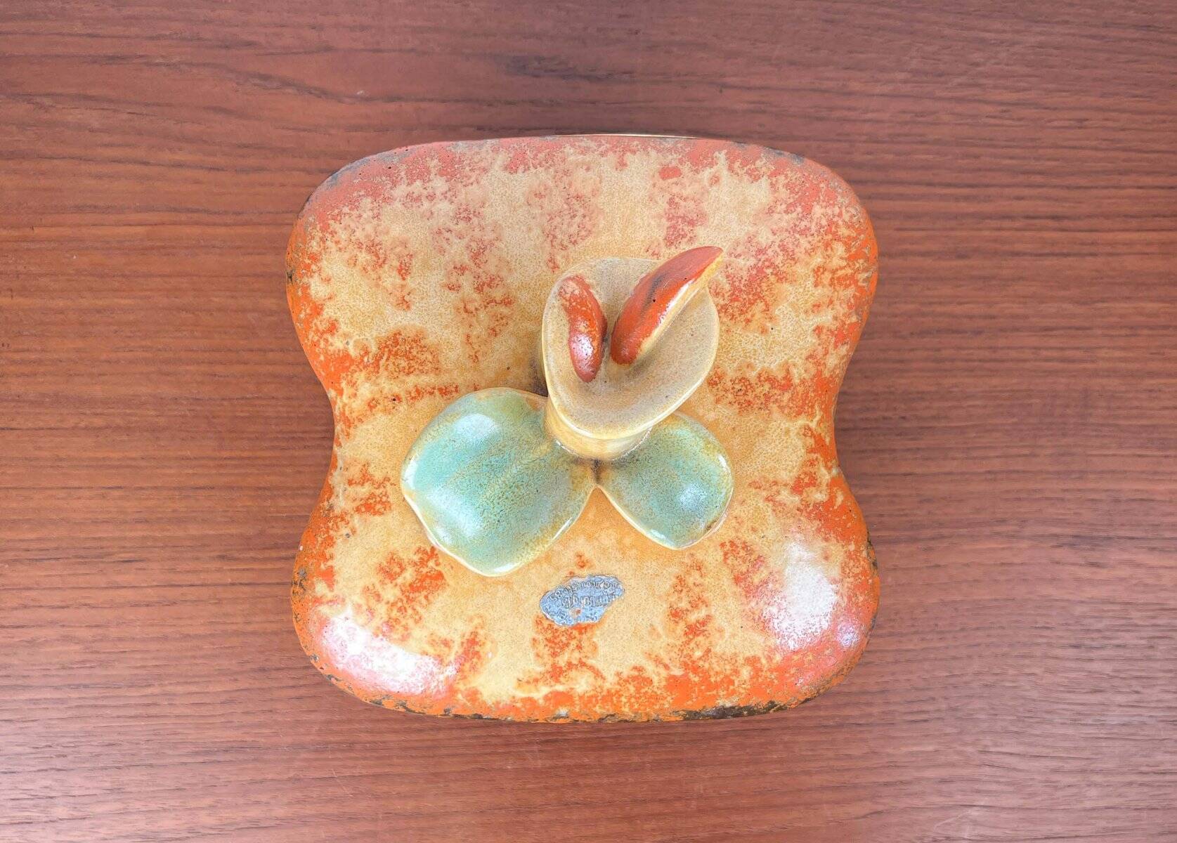 German Art Deco ceramic bowl with lid from Carstens Pottery.