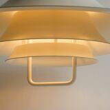 Large white mid-century modern pendant lamp - Frandsen Denmark - 1970s