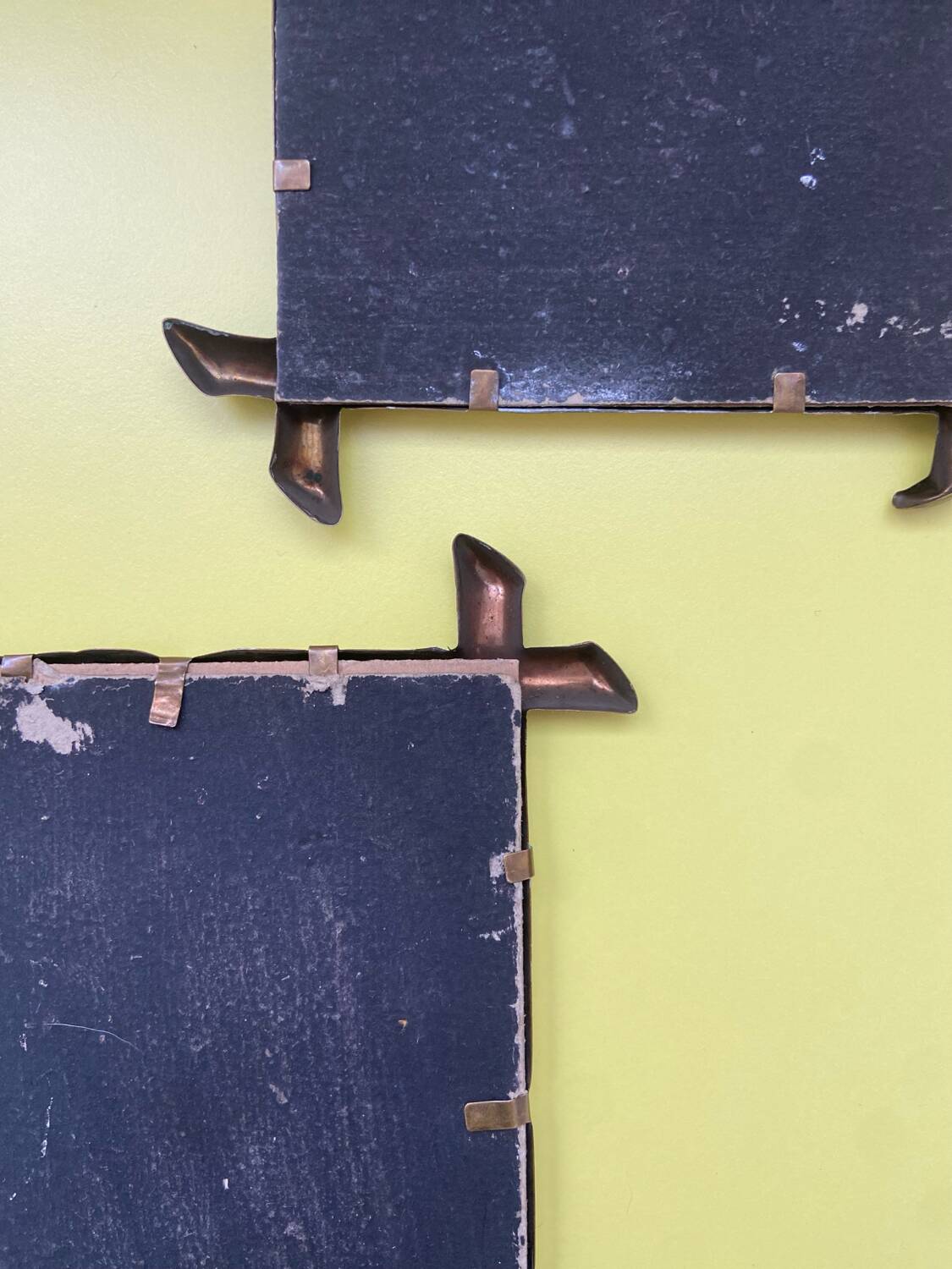 Duo of vintage brass frames