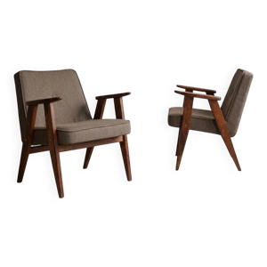 Paire de fauteuils en - taupe