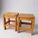 Pair of vintage larch stools, 1960s/70s