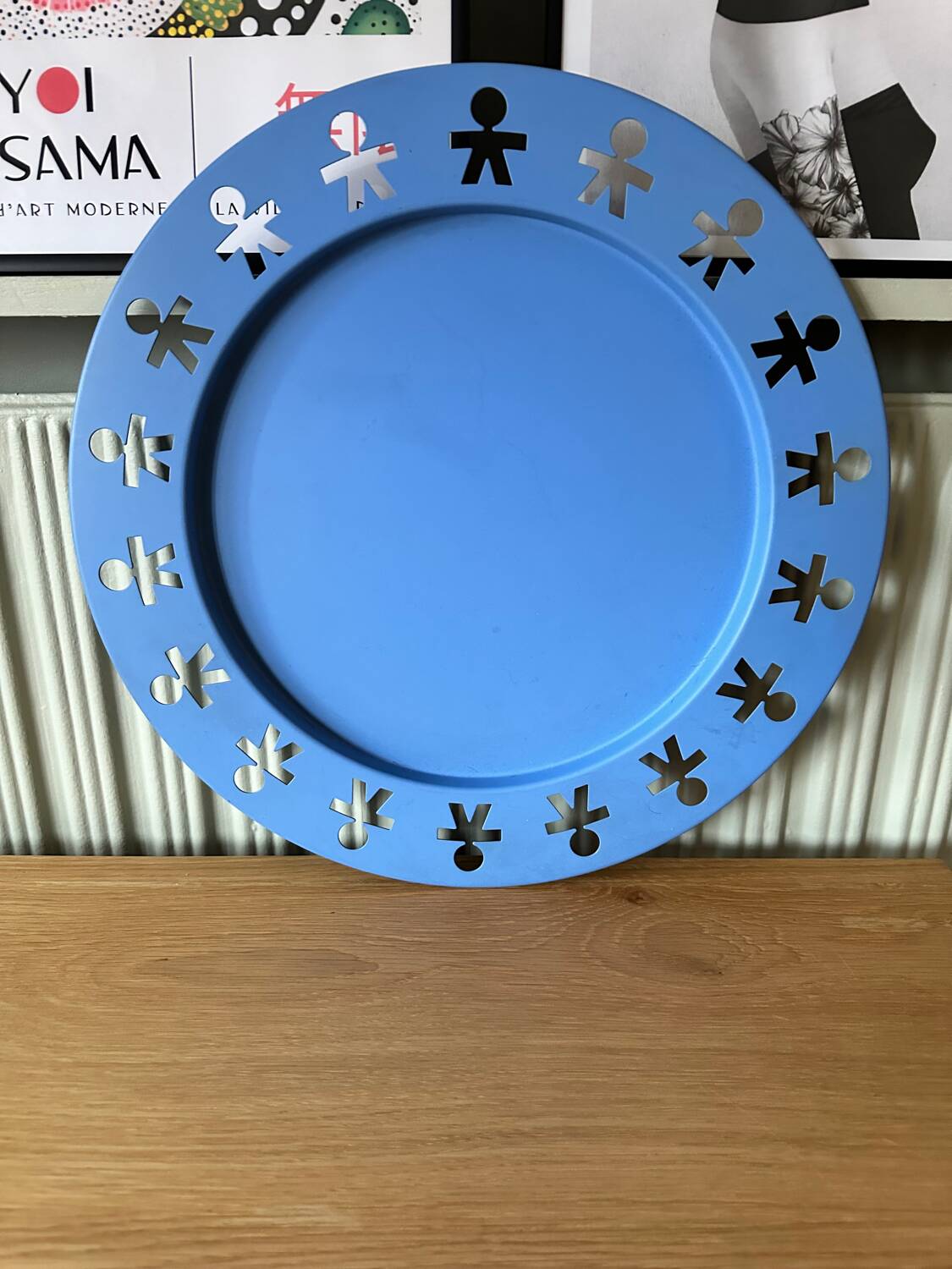 Plateau Alessi girotondo diamètre 40cm époxy bleu