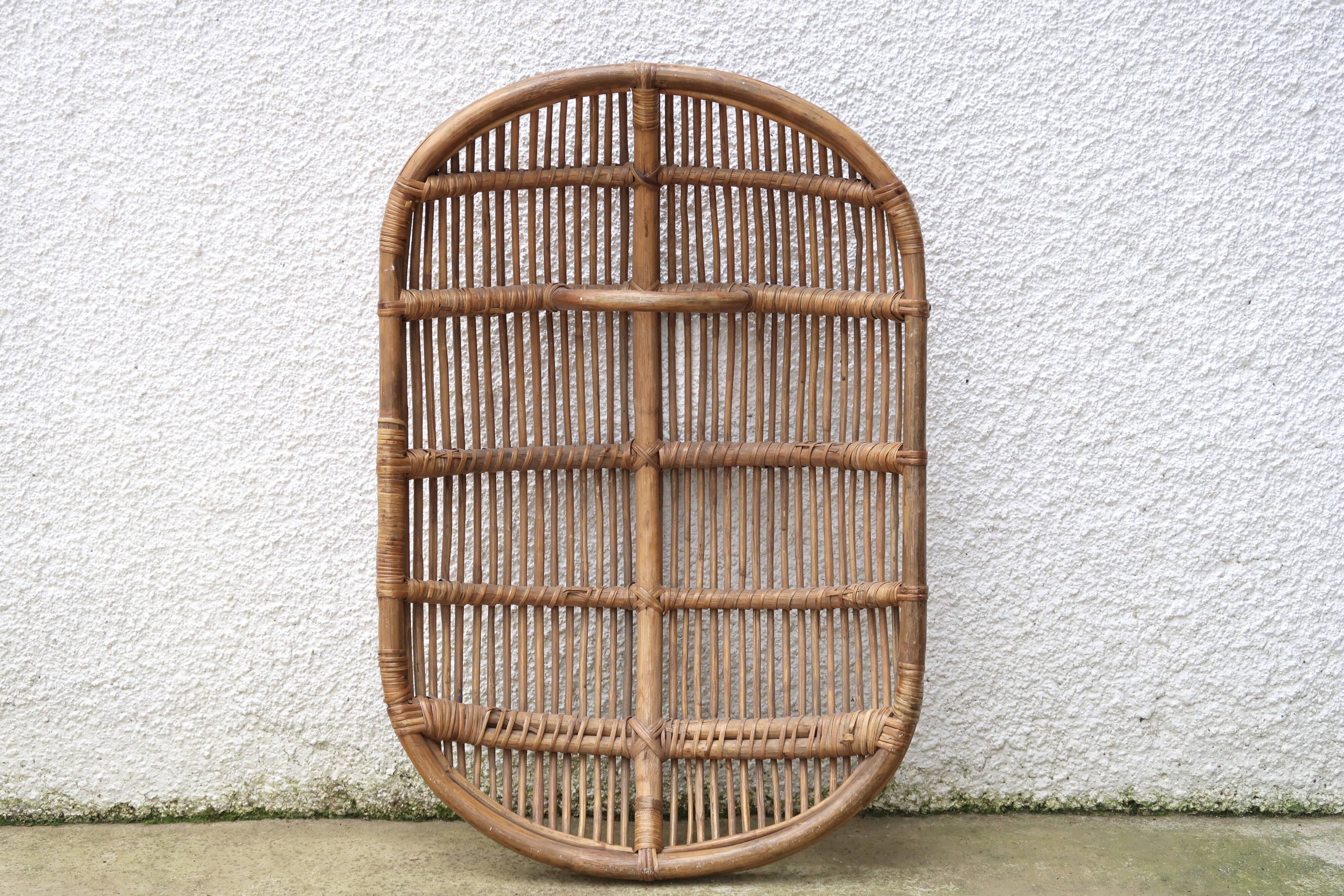 Rattan wall decor, 70s
