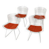 Set of four Model 420C dining chairs designed by Harry Bertoia for Knoll International, USA, 1960s