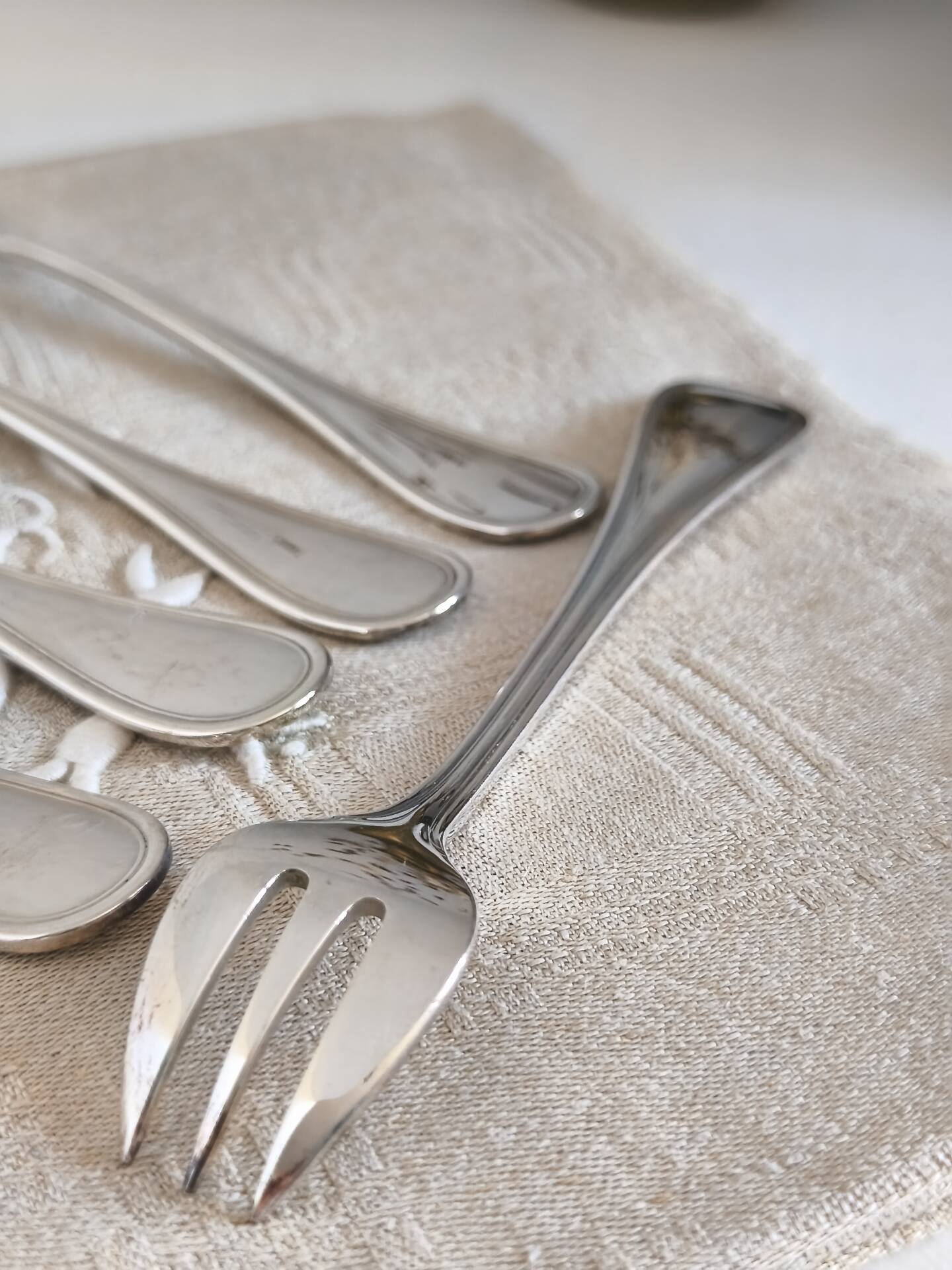 Set of 6 cake forks Christofle model Albi