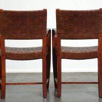 Set of 2 Schuitema design shaker chairs with seat and back in woven leather