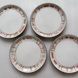 Set of 12 flat plates in niderviller glazed stoneware
