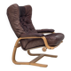 1970s, Scandinavian adjustable armchair, furniture leather, bentwood.