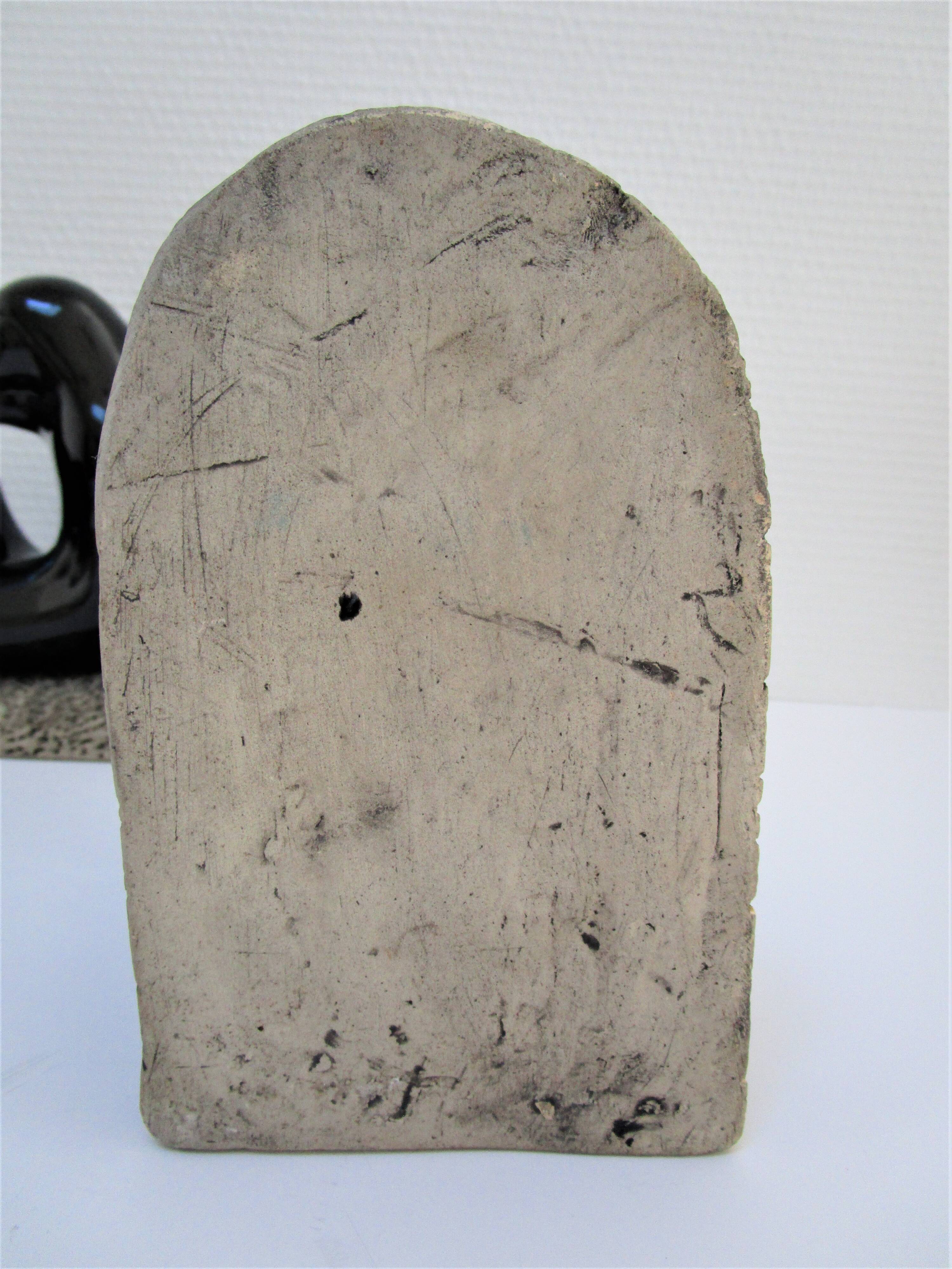 Pair of sculptural ceramic bookends design 70s