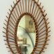 Large antique rattan mirror