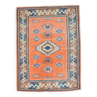 5x7 Orange & Blue Classic Vintage Rug, 154x203Cm