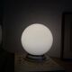 Ceiling light or wall light with white opal glass globe, 20 cm, aluminium rose.