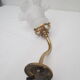 Old gooseneck wall lamp and frosted white glass tulip